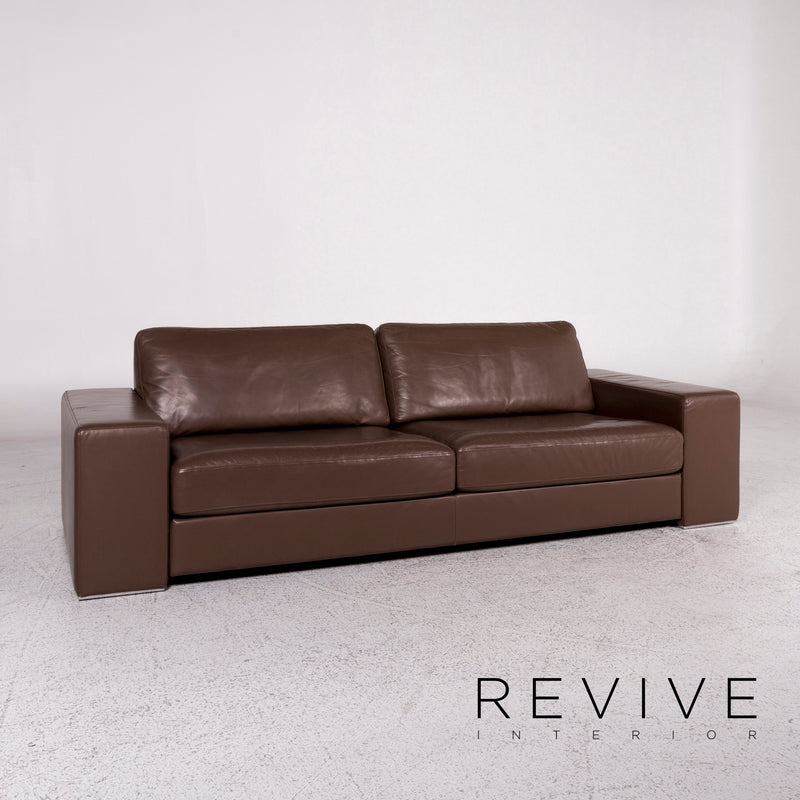 Rolf Benz Ego Leder Sofa Braun Dreisitzer Couch 