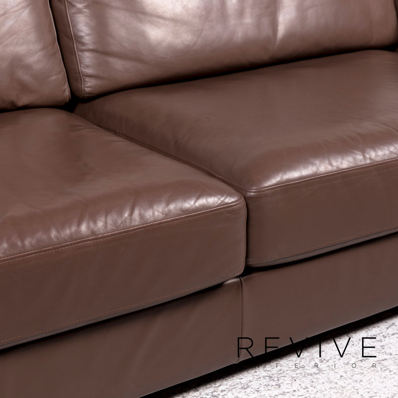 Rolf Benz Ego Leder Sofa Braun Dreisitzer Couch 