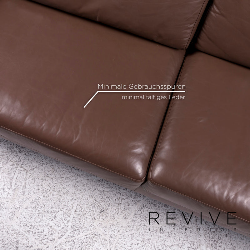 Rolf Benz Ego Leder Sofa Braun Dreisitzer Couch 