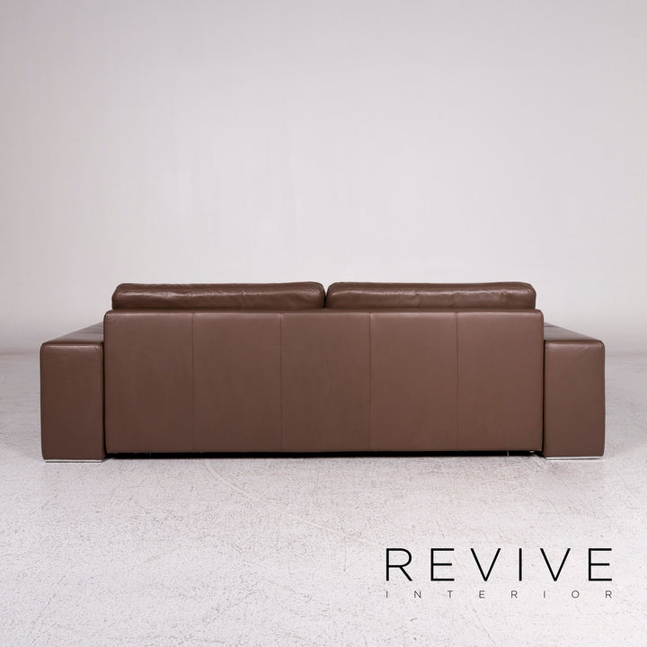 Rolf Benz Ego leather sofa brown three-seater couch #10173