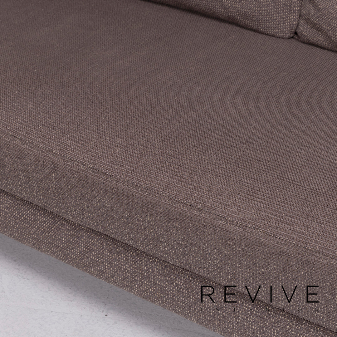 Rolf Benz Ego Stoff Ecksofa Grau Beigegrau Taupe Sofa Couch inkl. Glastisch #11149