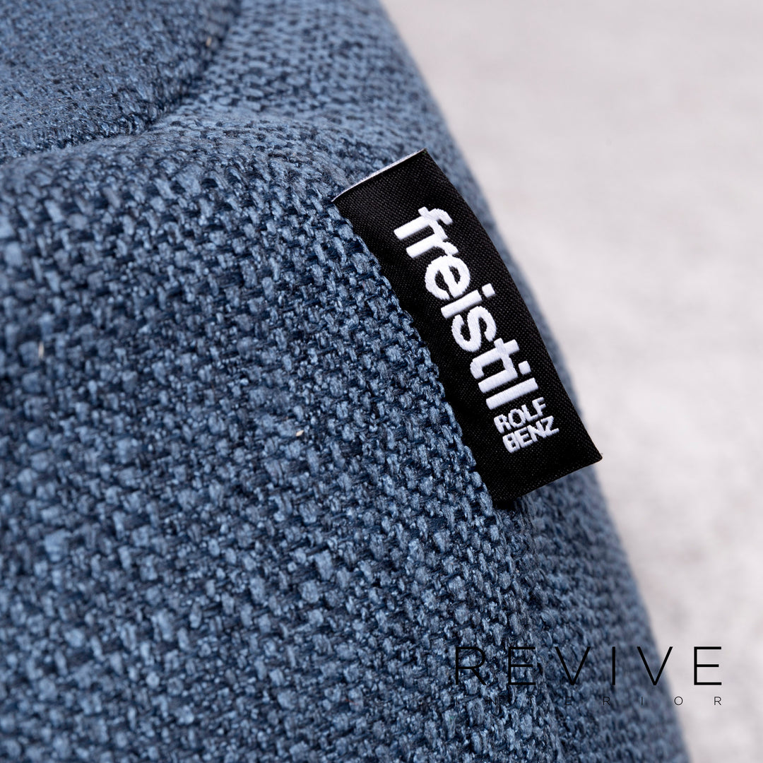 Rolf Benz Freistil 173 Designer Hocker Garnitur Stoff Blau Grau Türkis Pouf #8889