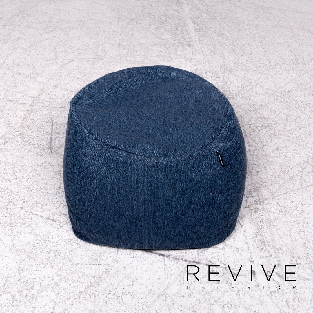 Rolf Benz Freistil 173 Designer Hocker Garnitur Stoff Blau Grau Türkis Pouf #8889