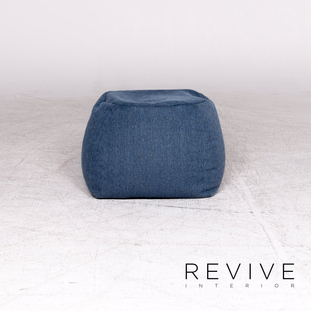Rolf Benz Freistil 173 Designer Hocker Garnitur Stoff Blau Grau Türkis Pouf #8889