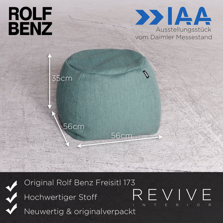 Rolf Benz Freistil 173 Designer Hocker Garnitur Stoff Blau Grau Türkis Pouf #8889