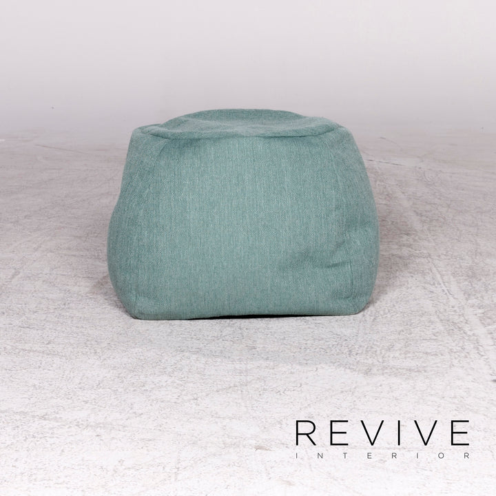 Rolf Benz Freistil 173 Designer Hocker Garnitur Stoff Blau Grau Türkis Pouf #8889