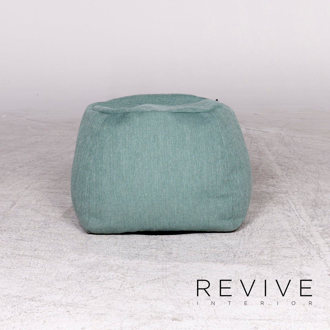 Rolf Benz Freistil 173 Designer Hocker Garnitur Stoff Blau Grau Türkis Pouf #8889