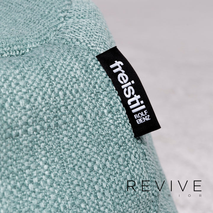 Rolf Benz Freistil 173 Designer Hocker Garnitur Stoff Blau Grau Türkis Pouf #8889