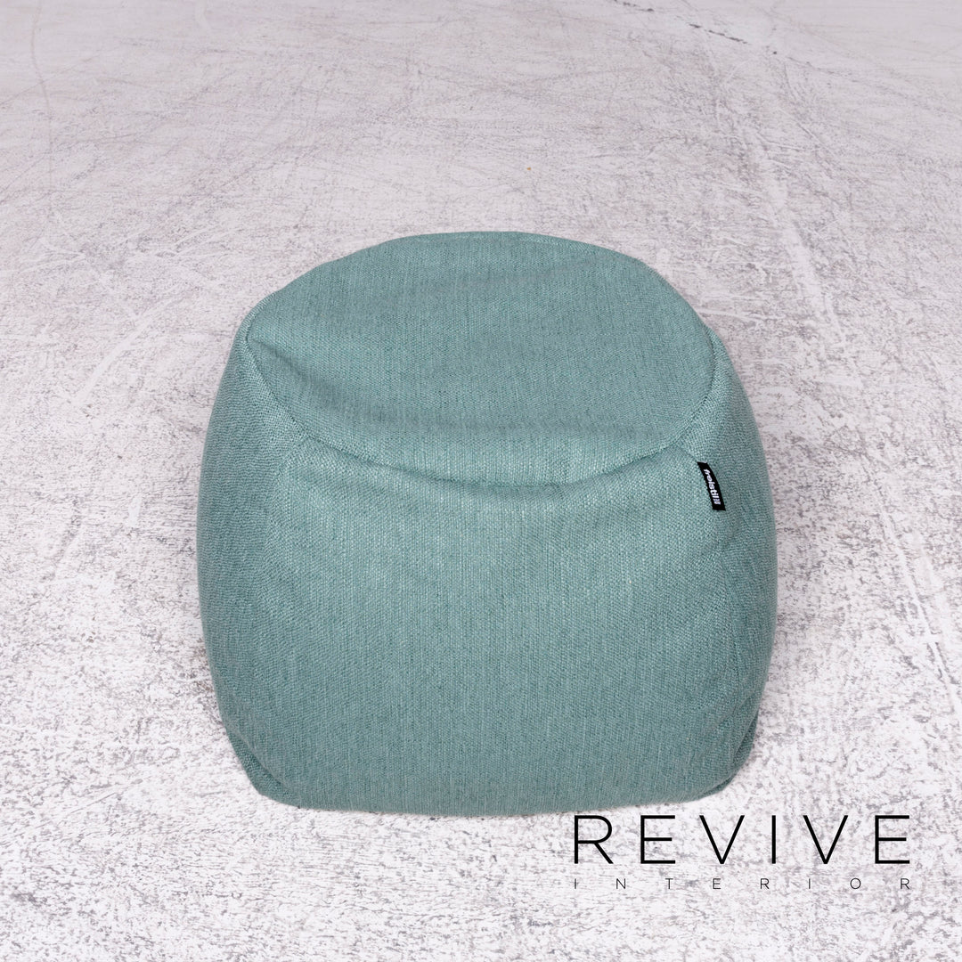Rolf Benz Freistil 173 Designer Hocker Garnitur Stoff Blau Grau Türkis Pouf #8889