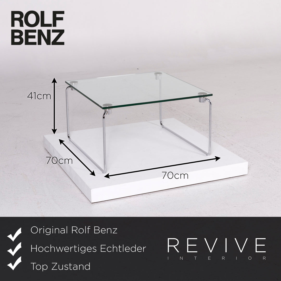 Rolf Benz Glas Couchtisch Siber Tisch #11609
