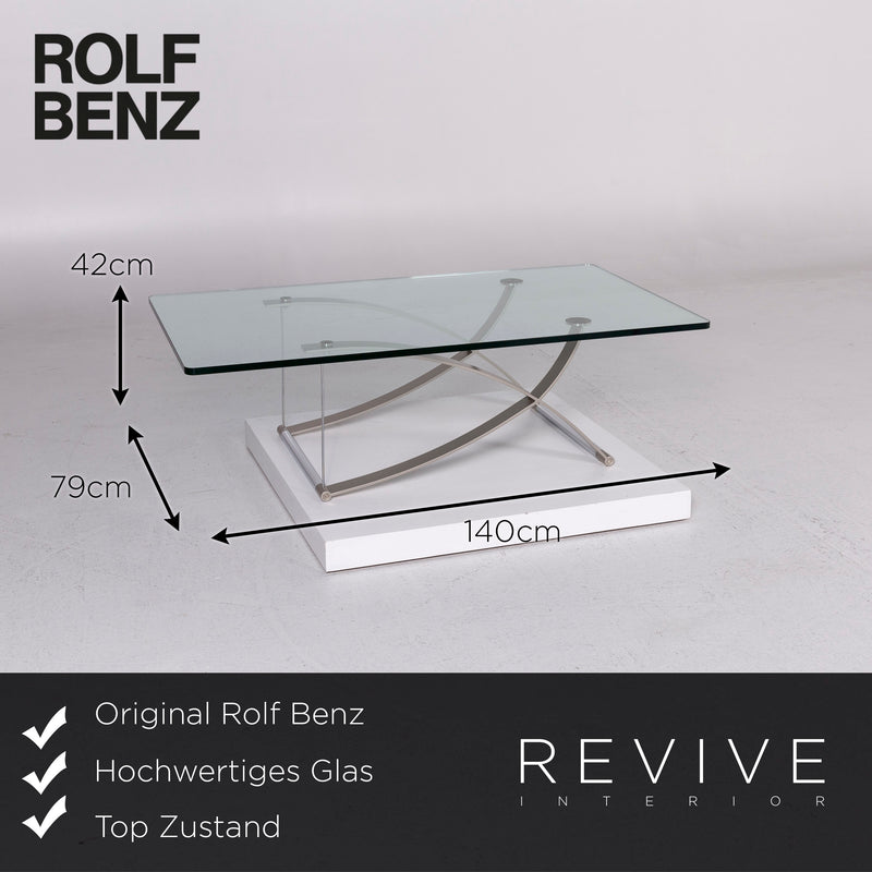 Rolf Benz Glas Couchtisch Silber Tisch 