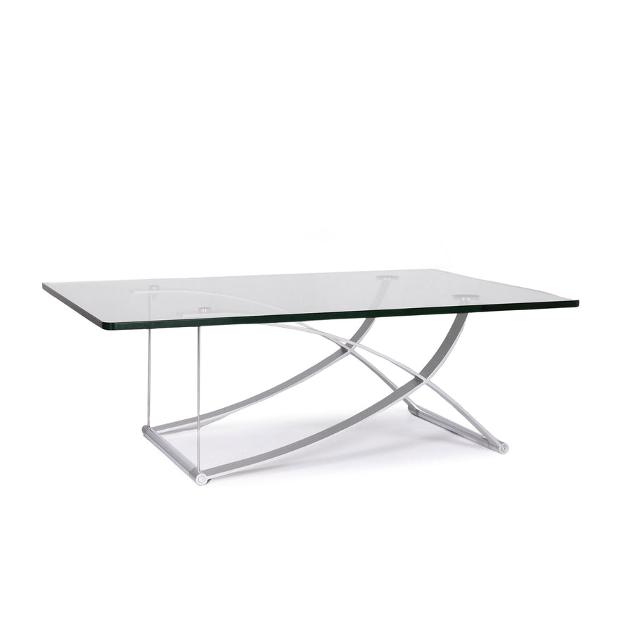 Rolf Benz glass coffee table silver table #11039