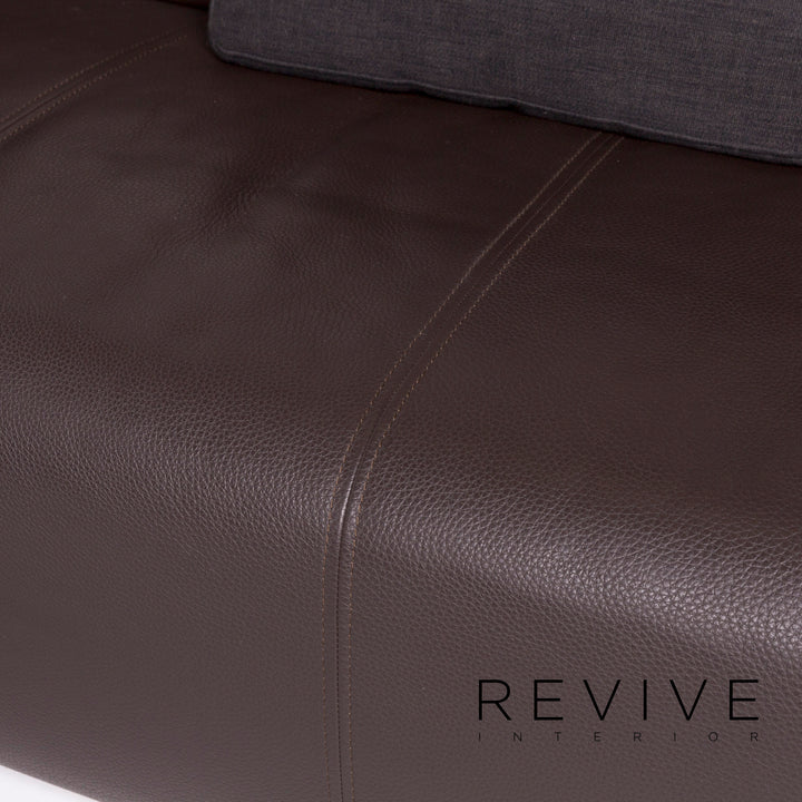 Rolf Benz Leder Ecksofa Braun Dunkelbraun Sofa Couch #10986