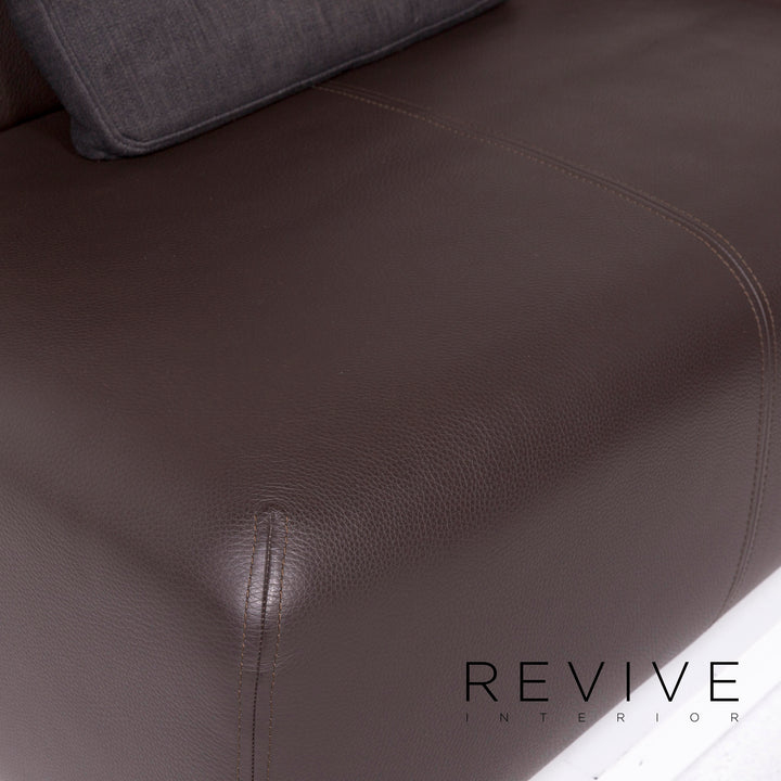 Rolf Benz Leder Ecksofa Braun Dunkelbraun Sofa Couch #10986