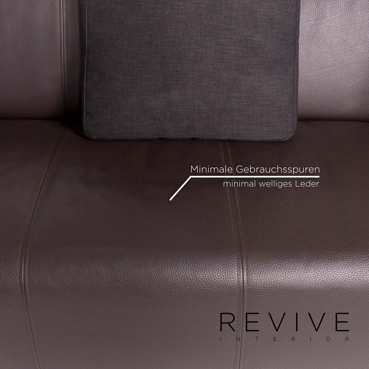 Rolf Benz Leder Ecksofa Braun Dunkelbraun Sofa Couch #10986