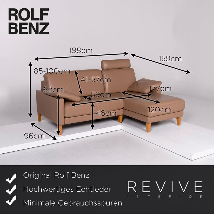 Rolf Benz Leder Ecksofa Braun Sofa Couch #10971