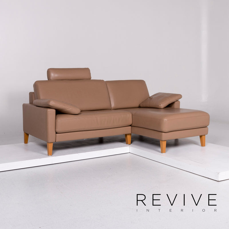 Rolf Benz Leder Sofa Garnitur Braun 1x Ecksofa 1x Zweisitzer 