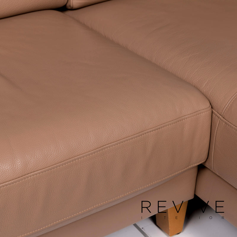 Rolf Benz Leder Sofa Garnitur Braun 1x Ecksofa 1x Zweisitzer 