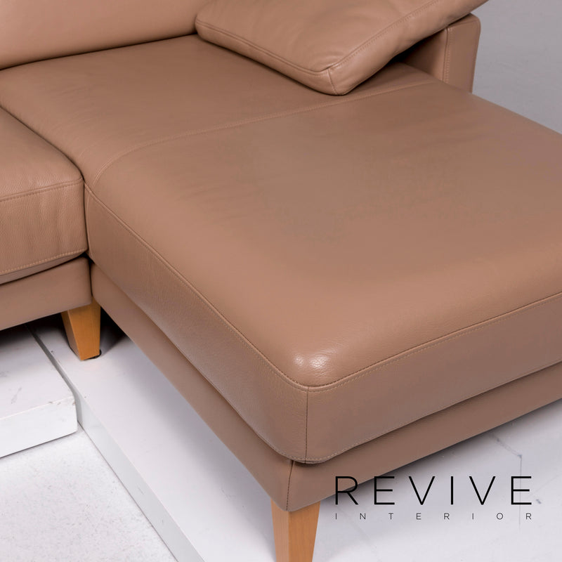 Rolf Benz Leder Sofa Garnitur Braun 1x Ecksofa 1x Zweisitzer 