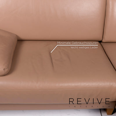 Rolf Benz Leder Sofa Garnitur Braun 1x Ecksofa 1x Zweisitzer #11184