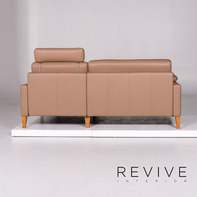 Rolf Benz Leder Sofa Garnitur Braun 1x Ecksofa 1x Zweisitzer #11184