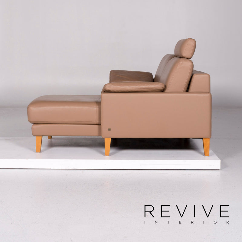 Rolf Benz Leder Sofa Garnitur Braun 1x Ecksofa 1x Zweisitzer 
