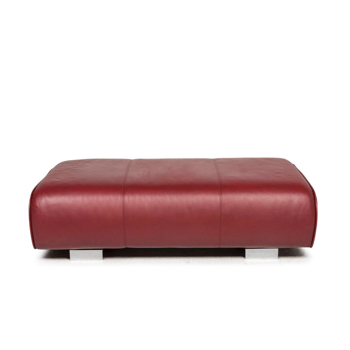 Rolf Benz Leather Stool Ottoman Red #11884