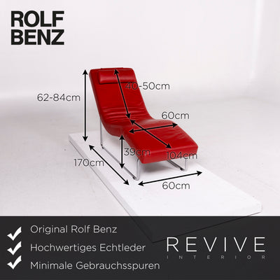 Rolf Benz Leder Liege Rot Relaxfunktion Funktion #11700