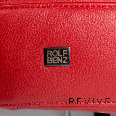 Rolf Benz Leder Liege Rot Relaxfunktion Funktion #11700
