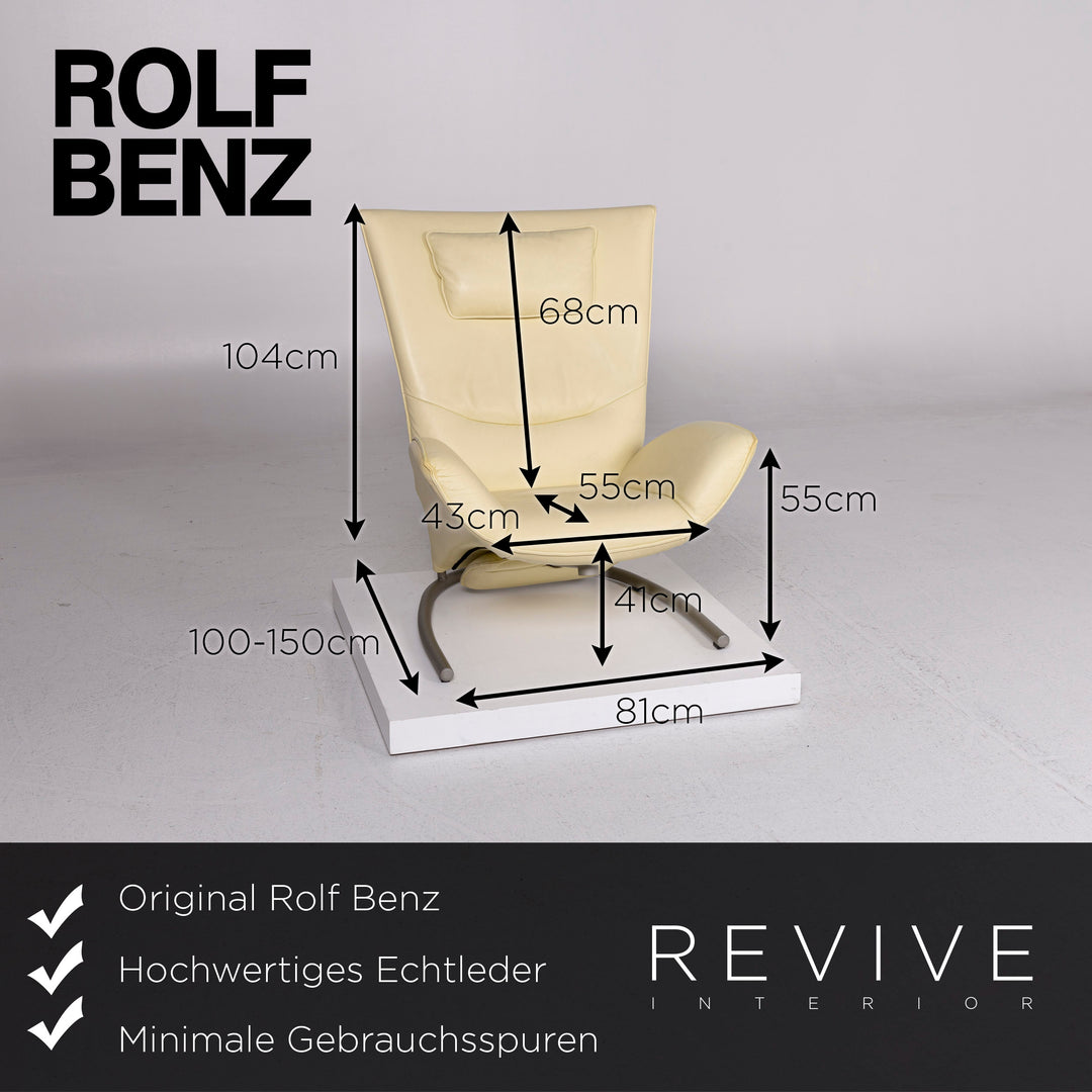 Rolf Benz Leder Sessel Gelb Hellgelb Relaxfunktion Funktion #11169
