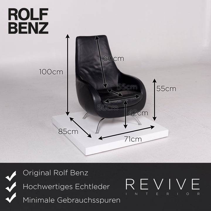Rolf Benz Leather Armchair Black #11663