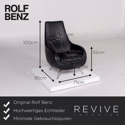 Rolf Benz Leder Sessel Schwarz #11663