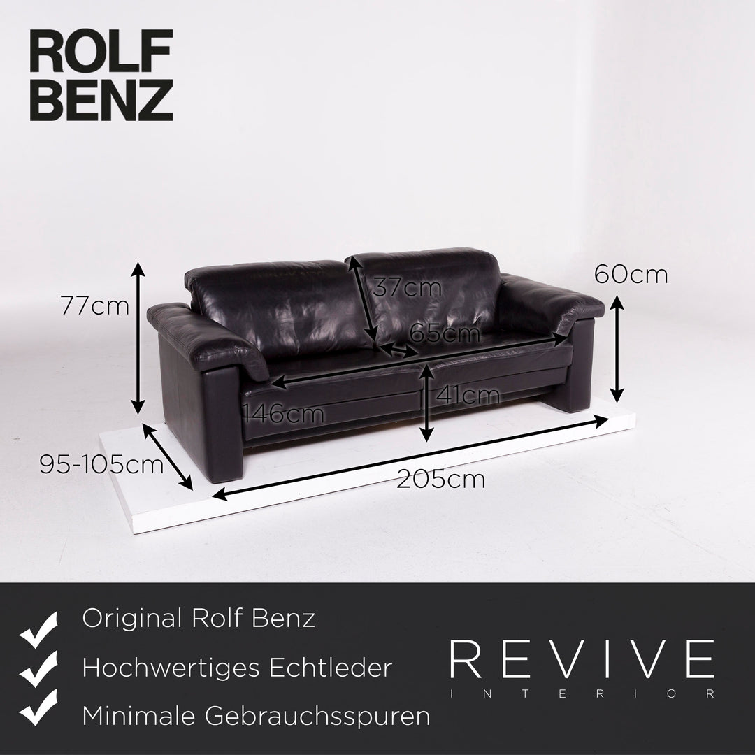 Rolf Benz Leder Sofa Braun Dunkelbraun Zweisitzer Couch #11281