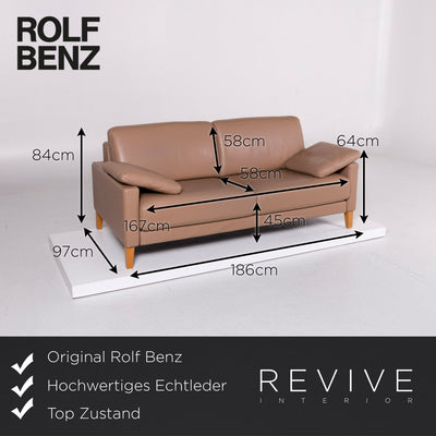 Rolf Benz Leder Sofa Braun Zweisitzer Couch #10972