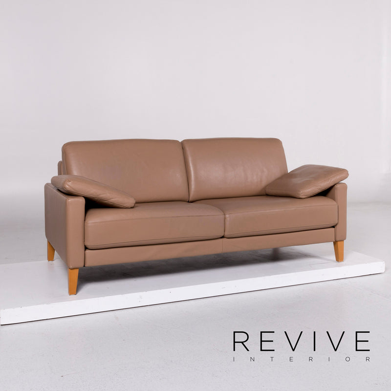 Rolf Benz Leder Sofa Garnitur Braun 1x Ecksofa 1x Zweisitzer 