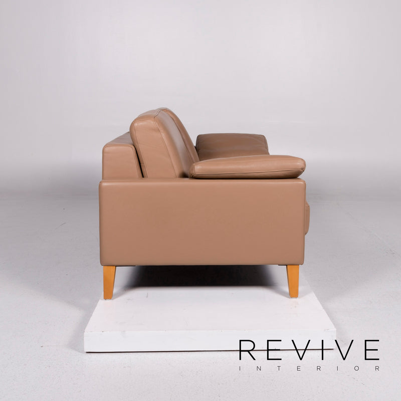 Rolf Benz Leder Sofa Garnitur Braun 1x Ecksofa 1x Zweisitzer 