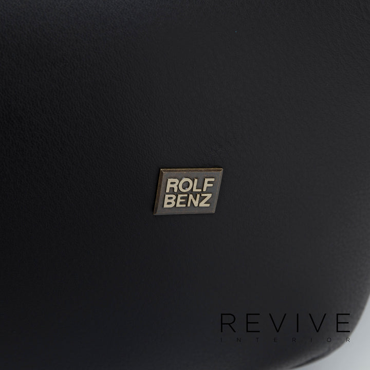 Rolf Benz leather sofa black three-seater #11459