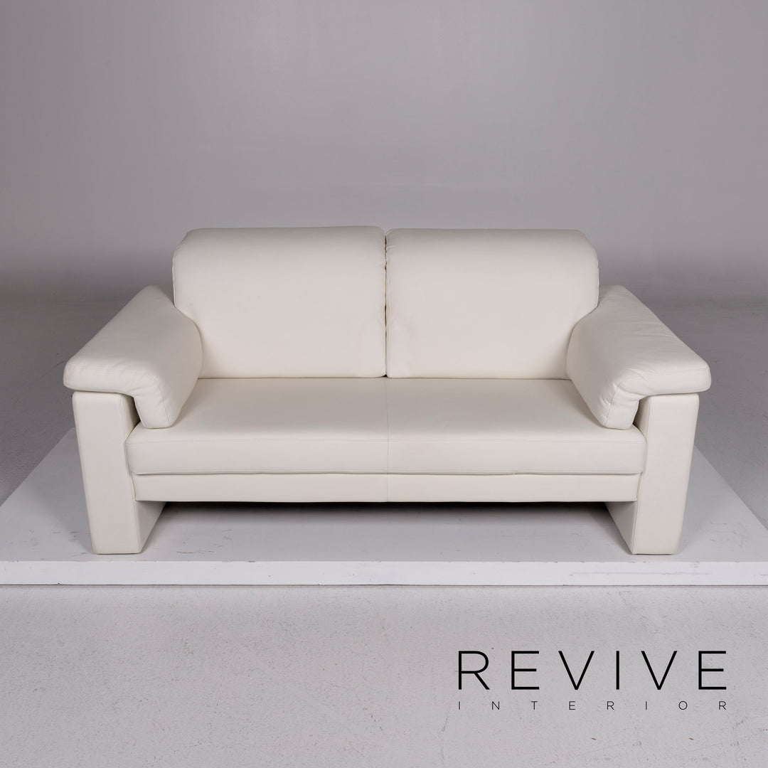 Rolf Benz Leder Sofa Garnitur Weiß 2x Zweisitzer Couch #11297