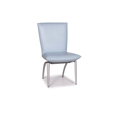 Rolf Benz Leder Stuhl Blau Hellblau Sessel #12221