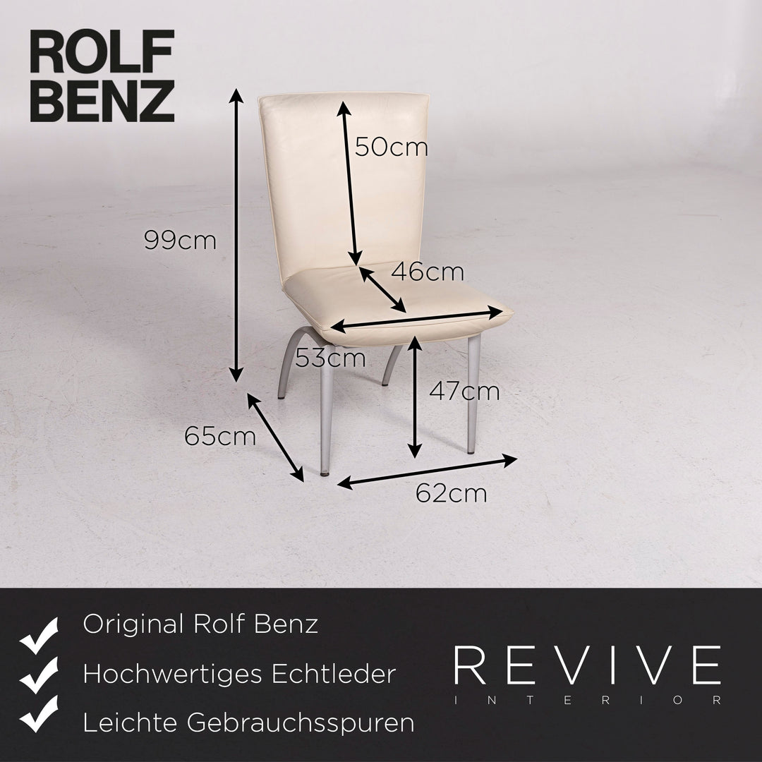 Rolf Benz Leder Stuhl Garnitur Creme 6x Sessel #11995