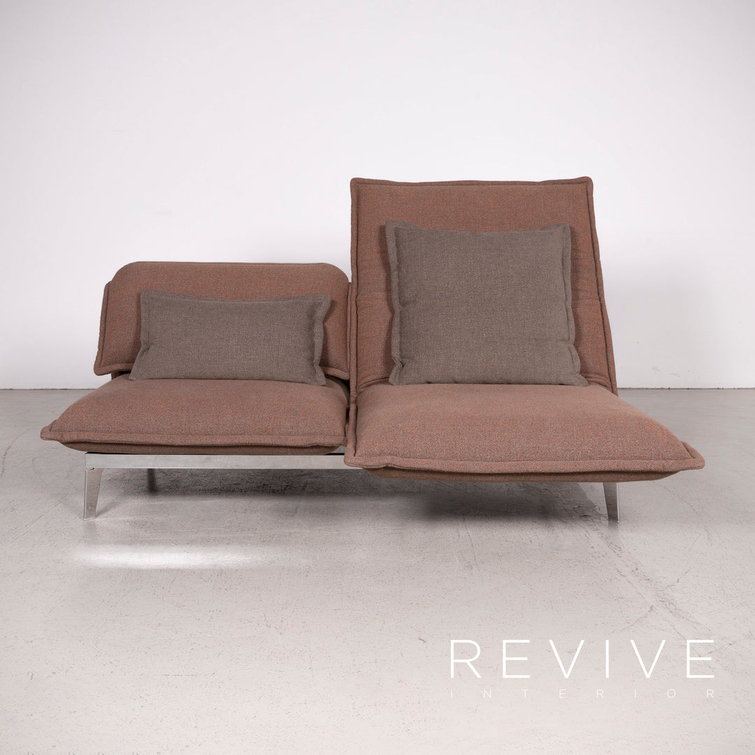 Rolf Benz Nova Designer Stoff Sofa Braun Dreisitzer Couch Funktion #7912