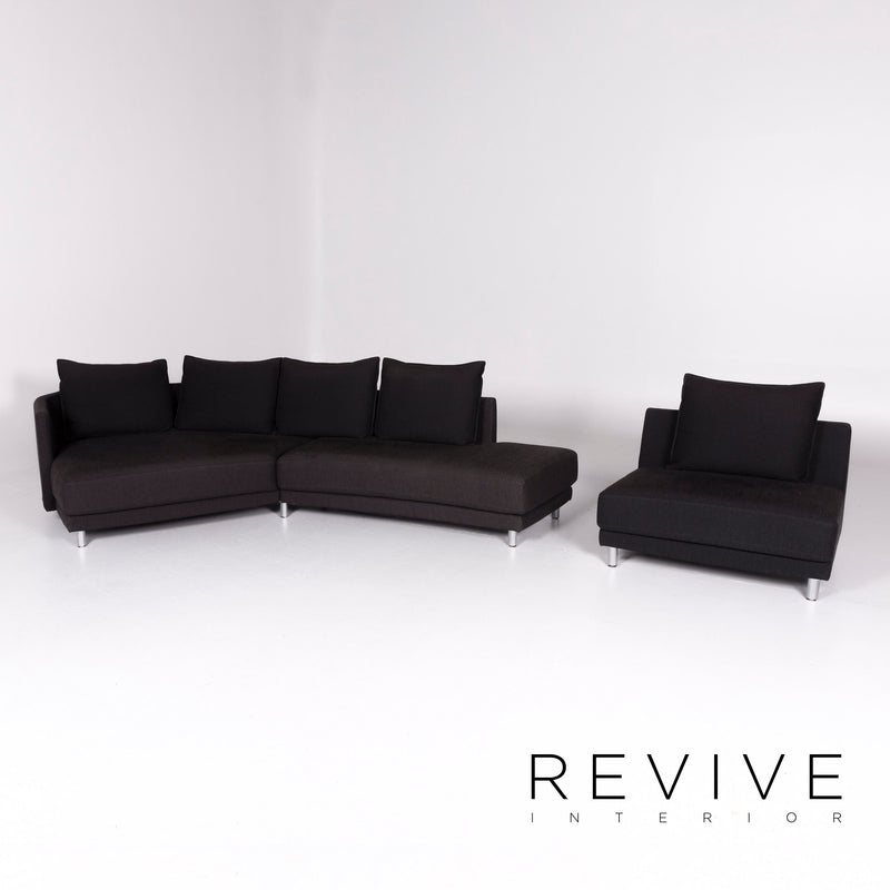 Rolf Benz Onda Stoff Sofa Garnitur Anthrazit Ecksofa 