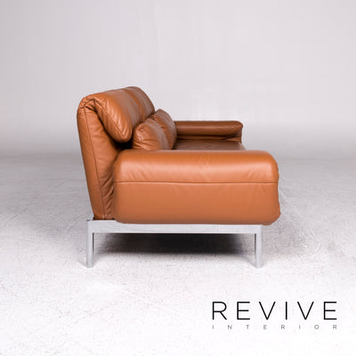 Rolf Benz Plura Leder Sofa Cognac Braun Dreisitzer Couch Funktion #8896
