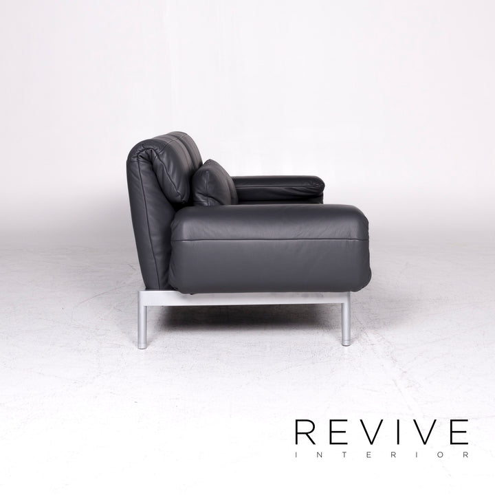 Rolf Benz Plura Designer Leder Sofa Grau Zweisitzer Couch #8972