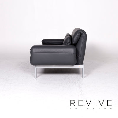 Rolf Benz Plura Designer Leder Sofa Grau Zweisitzer Couch #8972
