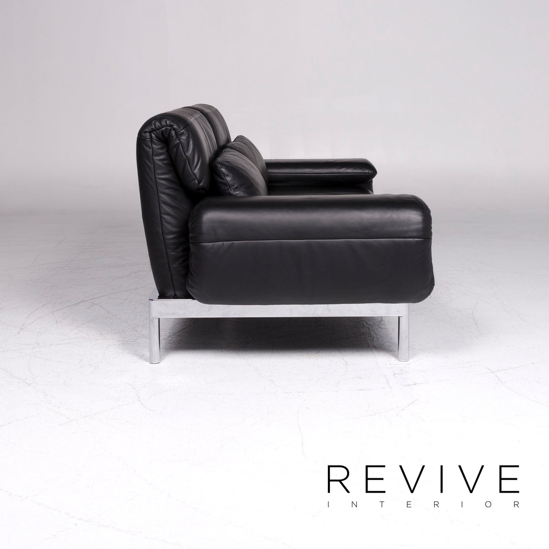Rolf Benz Plura Designer Leder Sofa Schwarz Zweisitzer Couch Relax Funktion #9115