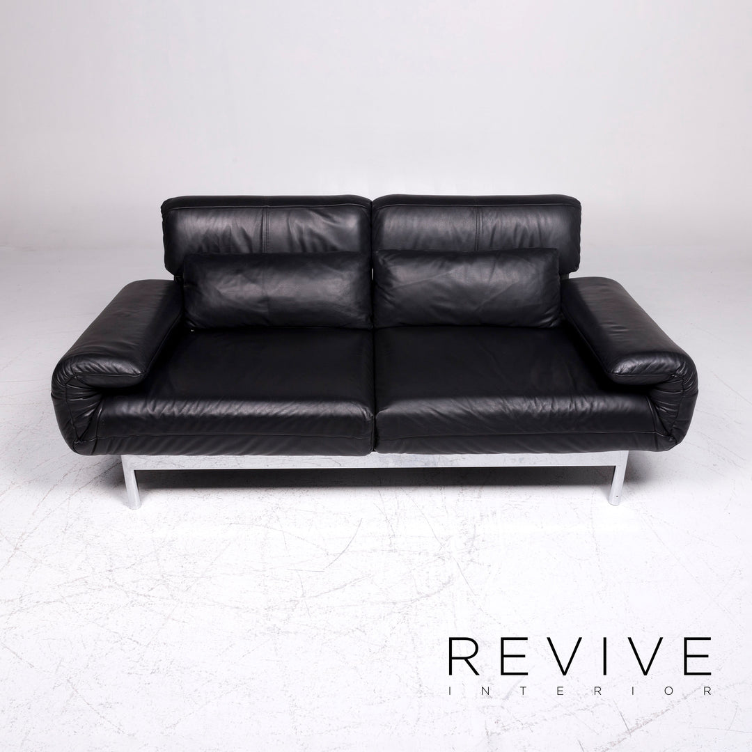 Rolf Benz Plura Designer Leder Sofa Schwarz Zweisitzer Couch Relax Funktion #9115