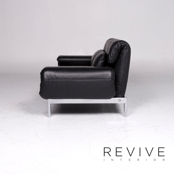 Rolf Benz Plura Designer Leder Sofa Schwarz Zweisitzer Couch Relax Funktion #9115