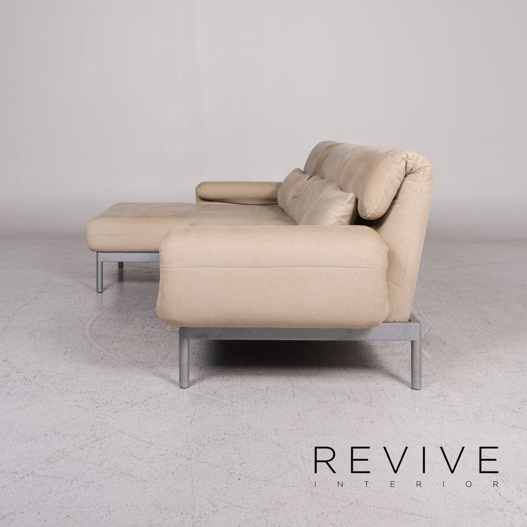 Rolf Benz Plura fabric corner sofa beige sofa function couch #9836