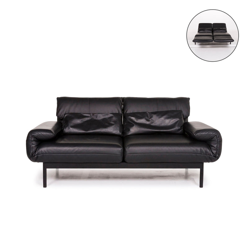 Rolf Benz Plura Leder Sofa Schwarz Zweisitzer Funktion Relaxfunktion Couch 